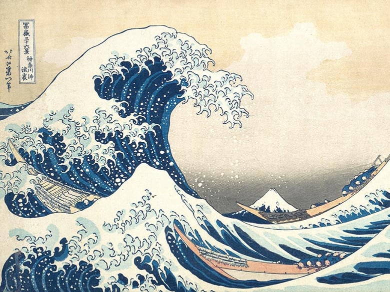 The Great Wave off Kanagawa (Kanagawa oki nami ura​) by Hokusai.