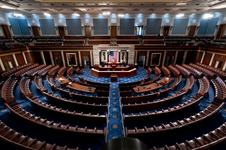 The chamber of the House of Representatives is seen at the Capitol in Washington, Feb. 28, 2022. The chamber of the House of Representatives is seen at the Capitol in Washington, Feb. 28, 2022.