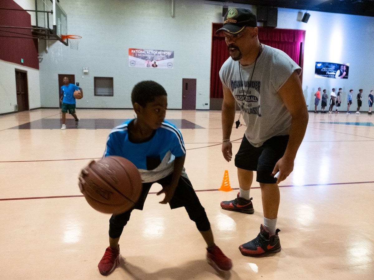Robert Roots Sr. grew up in Meadowview and now teaches basketball at John Still Elementary School south of Meadowview Road.