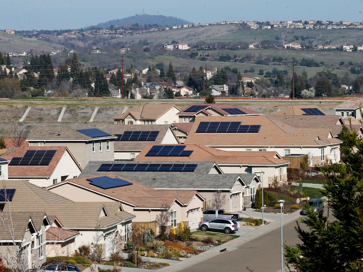 FILE - This Feb. 12, 2020, file photo, shows a housing development in El Dorado Hills, Calif.