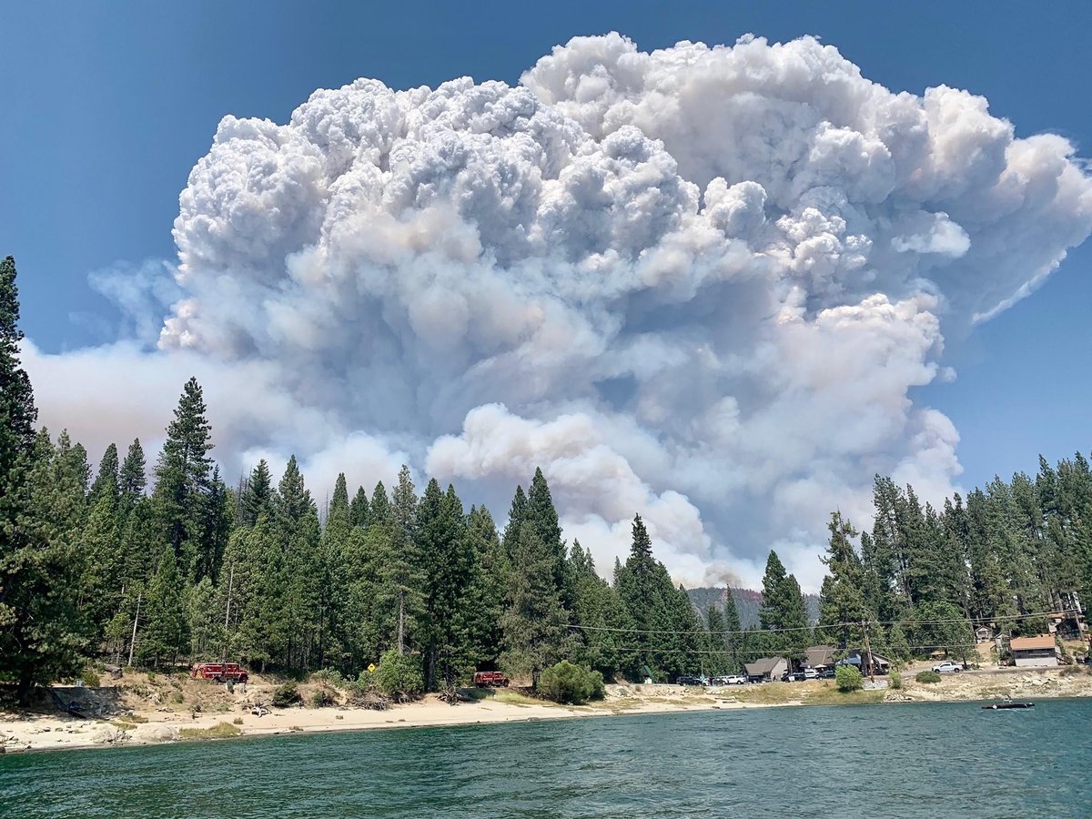 The Creek Fire burning in the Sierra National Forest Sept. 5, 2020.