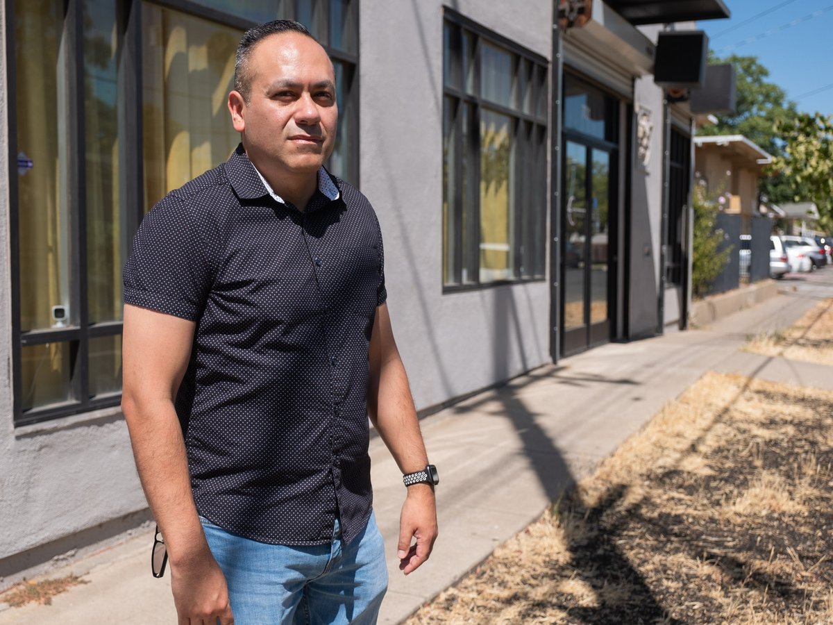 Pastor Alex Vaiz stands outside what used to be the site of Vida Church in North Sacramento, Thursday, July 22, 2021.