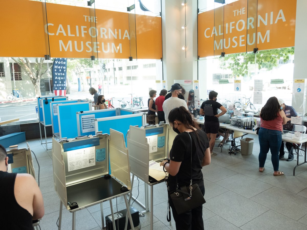 The California Museum in Downtown Sacramento serves as a polling center on Tuesday, Sept. 14, 2021.