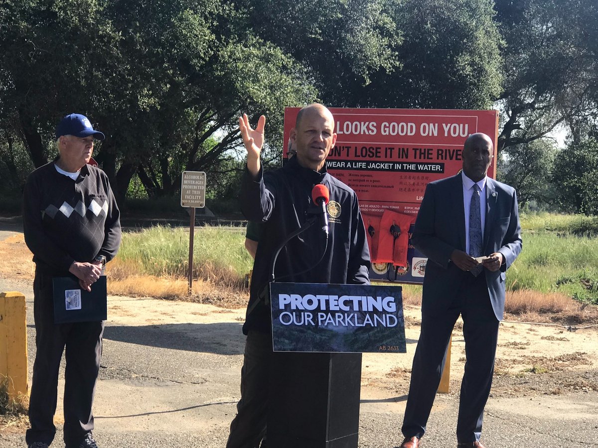 Assembly member Kevin McCarty (D–Sacramento) speaks in favor of a bill that would ban homeless encampments along the American River Parkway.
