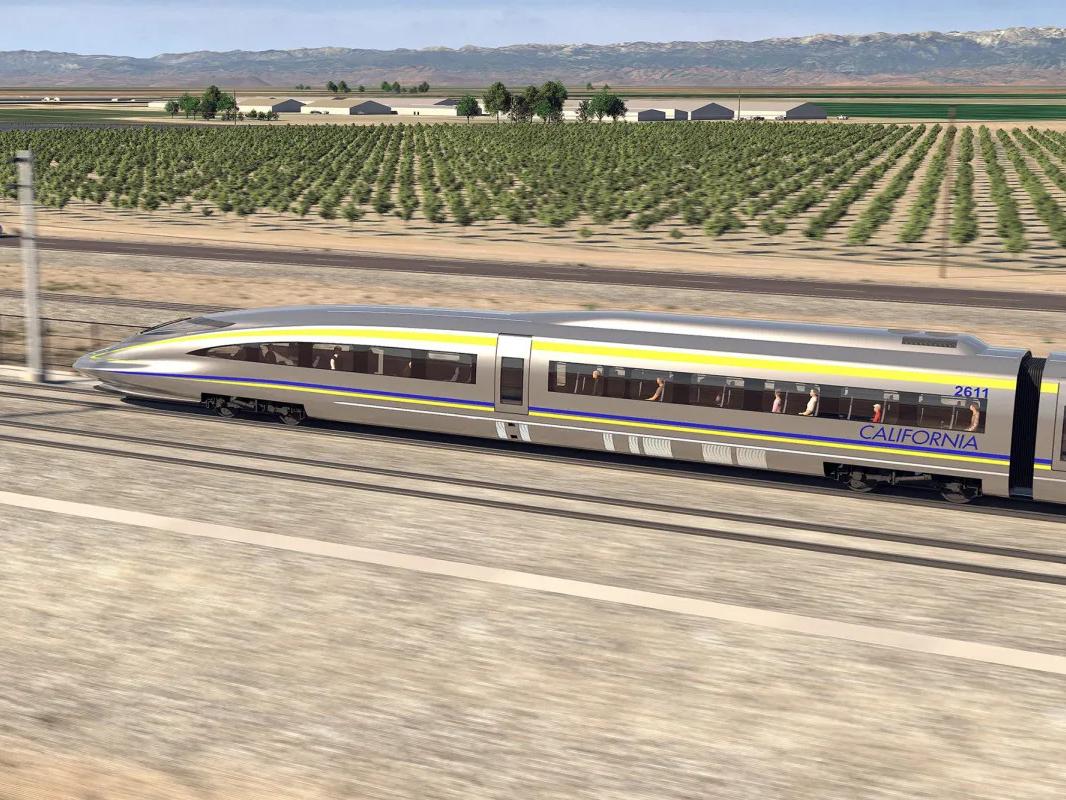 A rendering of the proposed California High-Speed Rail.
