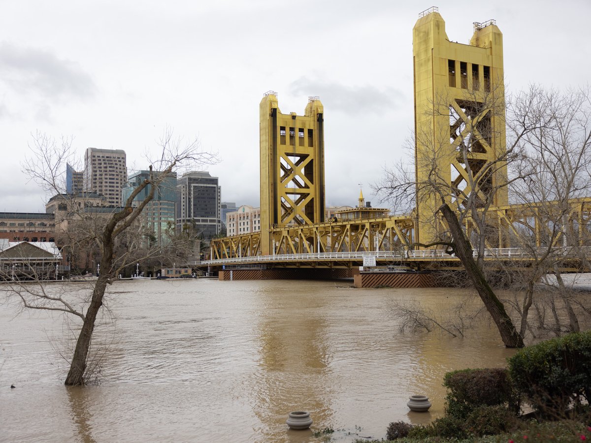 The Sacramento River as viewed near the Tower Bridge in Sacramento, Calif., Tuesday, Jan. 10, 2023.