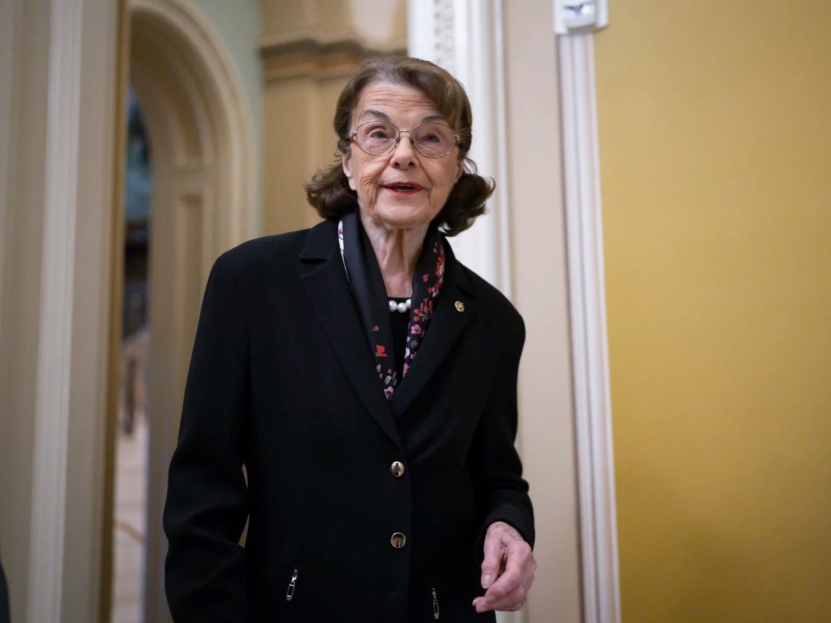 Sen. Dianne Feinstein, D-Calif., arrives for the Senate Democratic Caucus leadership election at the Capitol in Washington on Dec. 8, 2022.