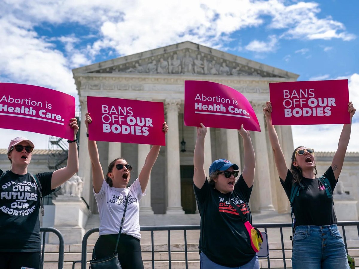 Protesters cheer during a Planned Parenthood rally in support of abortion access outside the Supreme Court in Washington on April. 15, 2023.