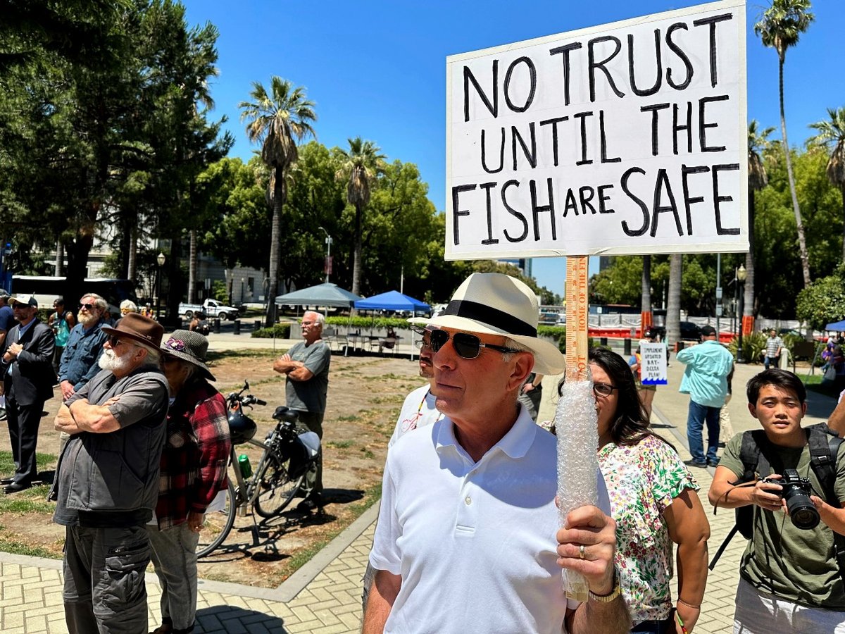 Alan Duran attends a rally near the west steps of the California Capitol, Wednesday, July 5, 2023, in Sacramento, Calif. Duran, 75, said he supports Democratic Gov. Gavin Newsom on most things.