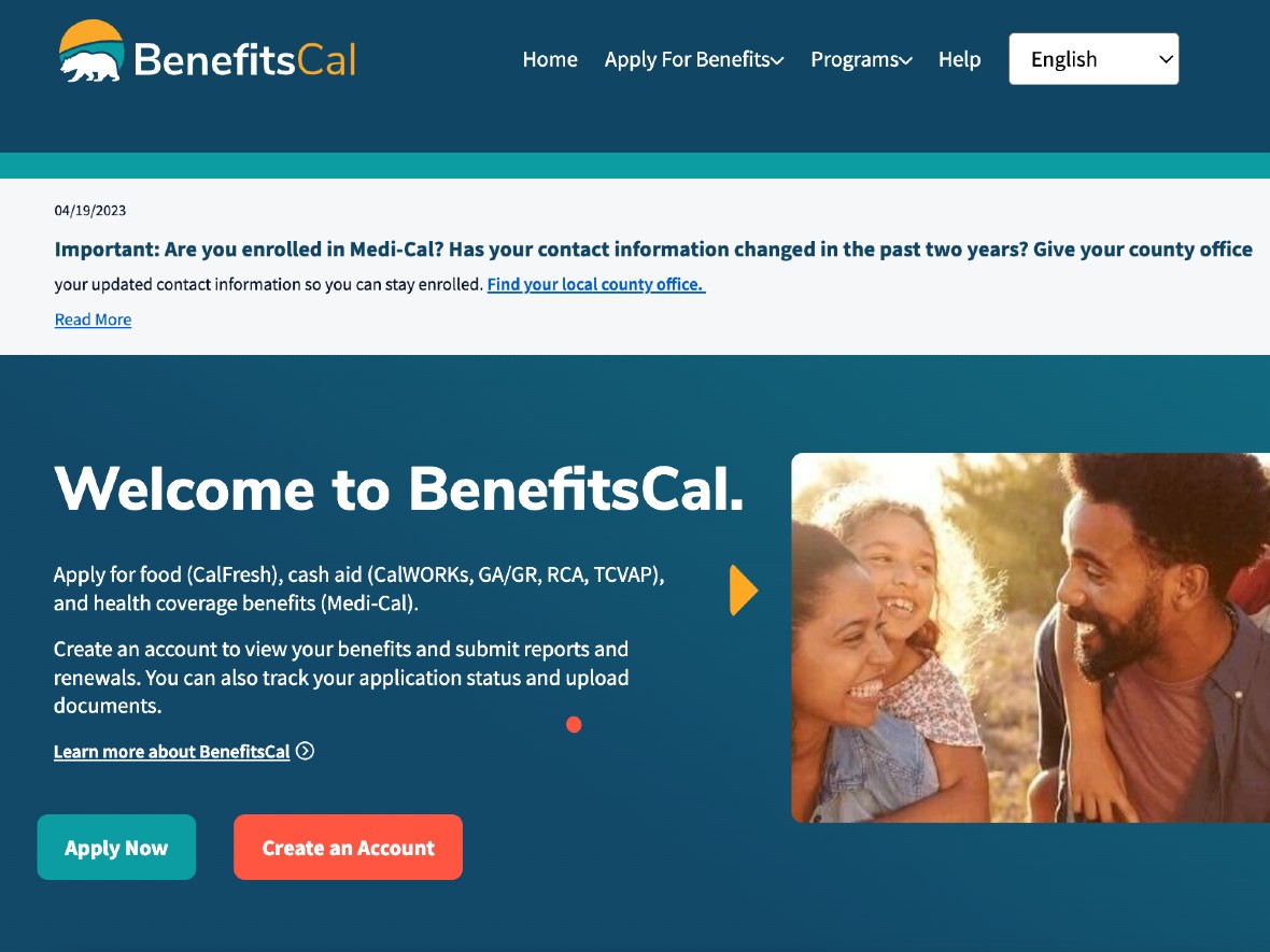 Screengrab benefitscal.com