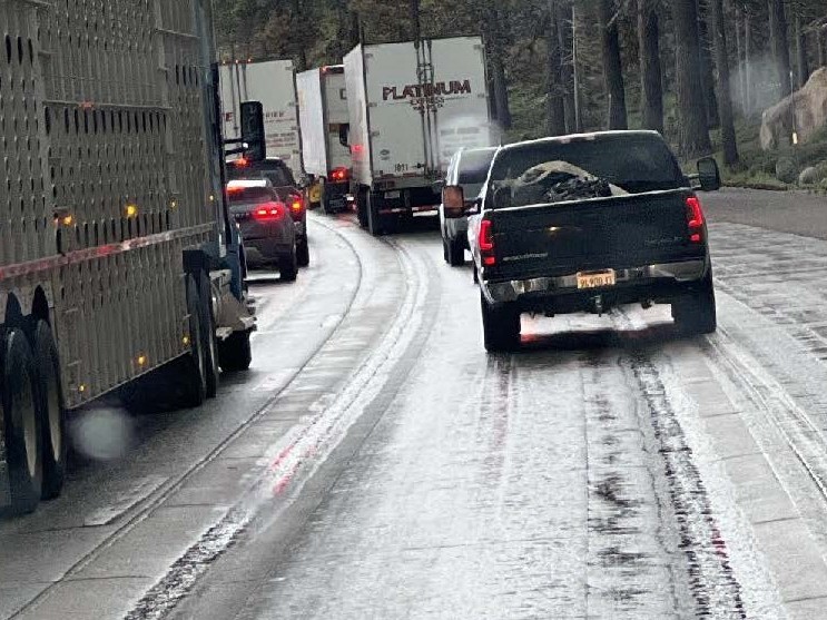Drivers travel along Interstate 80.