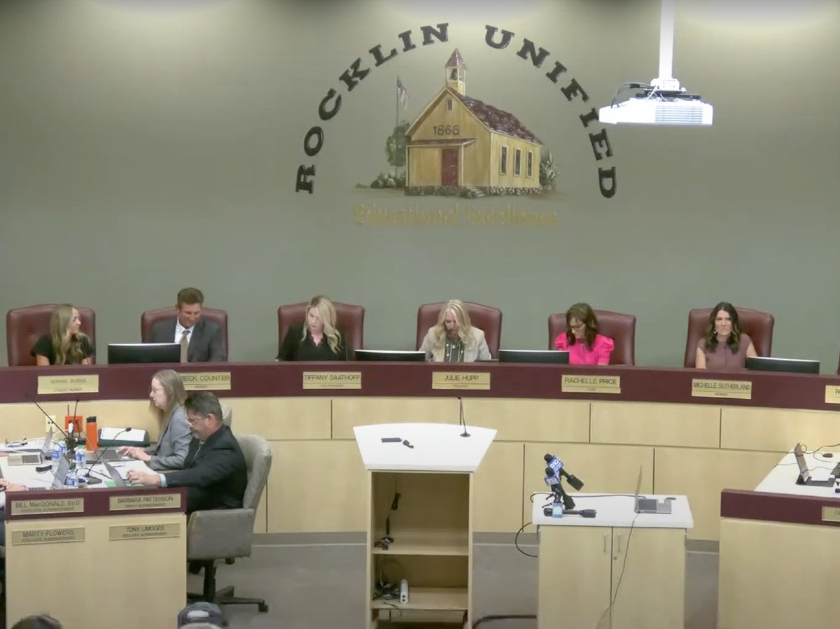 Screengrab, Rocklin Unified School District meeting archives