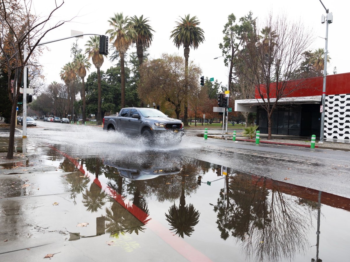 Rain falls in Sacramento on Monday, Dec. 19 , 2023.