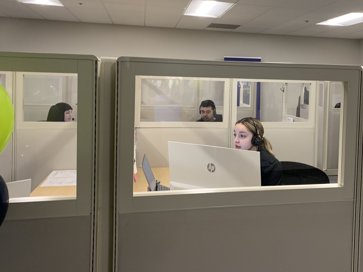 Health Navigator Tamara Camacho helps people enroll in health insurance and other benefits over the phone at a Community Health Works office in Sacramento on Thursday, Jan 25, 2024.