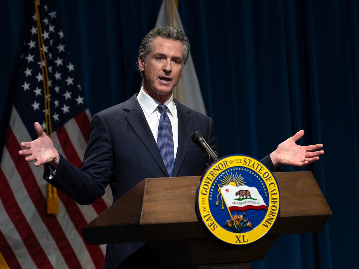 California Gov. Gavin Newsom discusses his proposed state budget for the 2024-2025 fiscal year, during a news conference in Sacramento, Calif., Jan. 10, 2024.