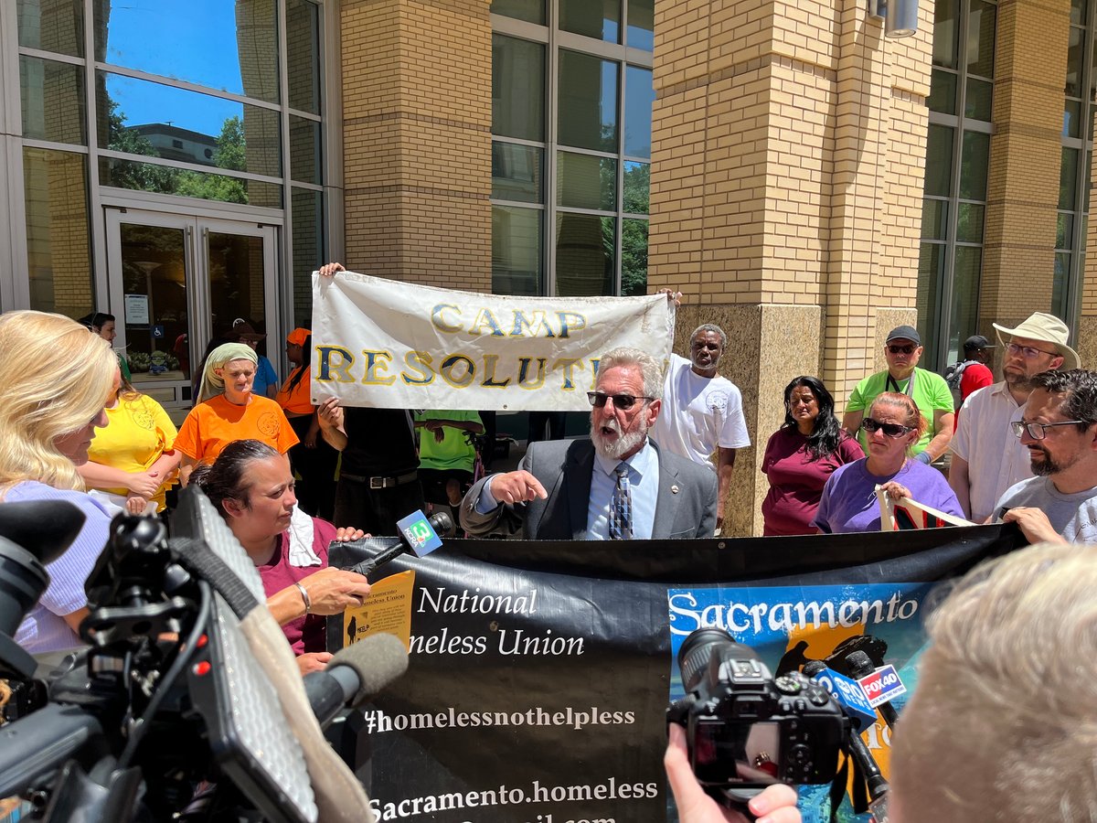 Anthony Prince, attorney for the California Homeless Union, filed a lawsuit against the city of Sacramento in May 2024, saying the city has no grounds to terminate the lease that allows a group of unhoused residents to run their own encampment.
