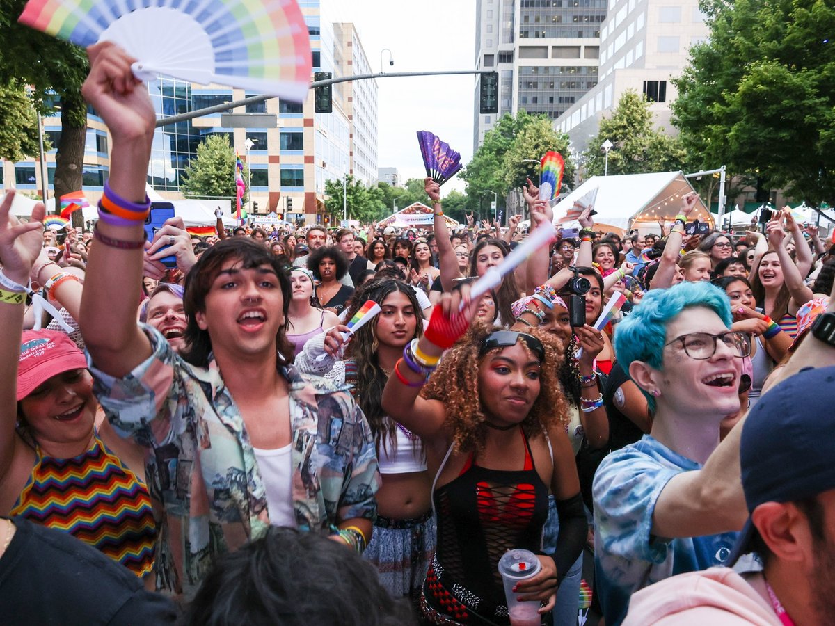 Attendees at the Sacramento Pride festival on Sunday, June 9, 2023.