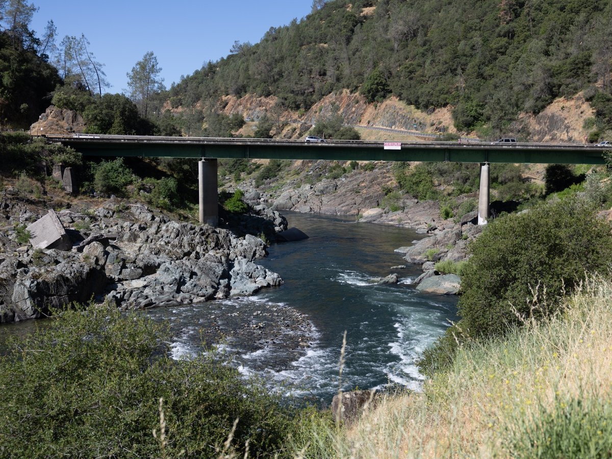 A bridge crosses the American River on Highway 49 in Auburn, California. Photo taken May 31, 2024.
