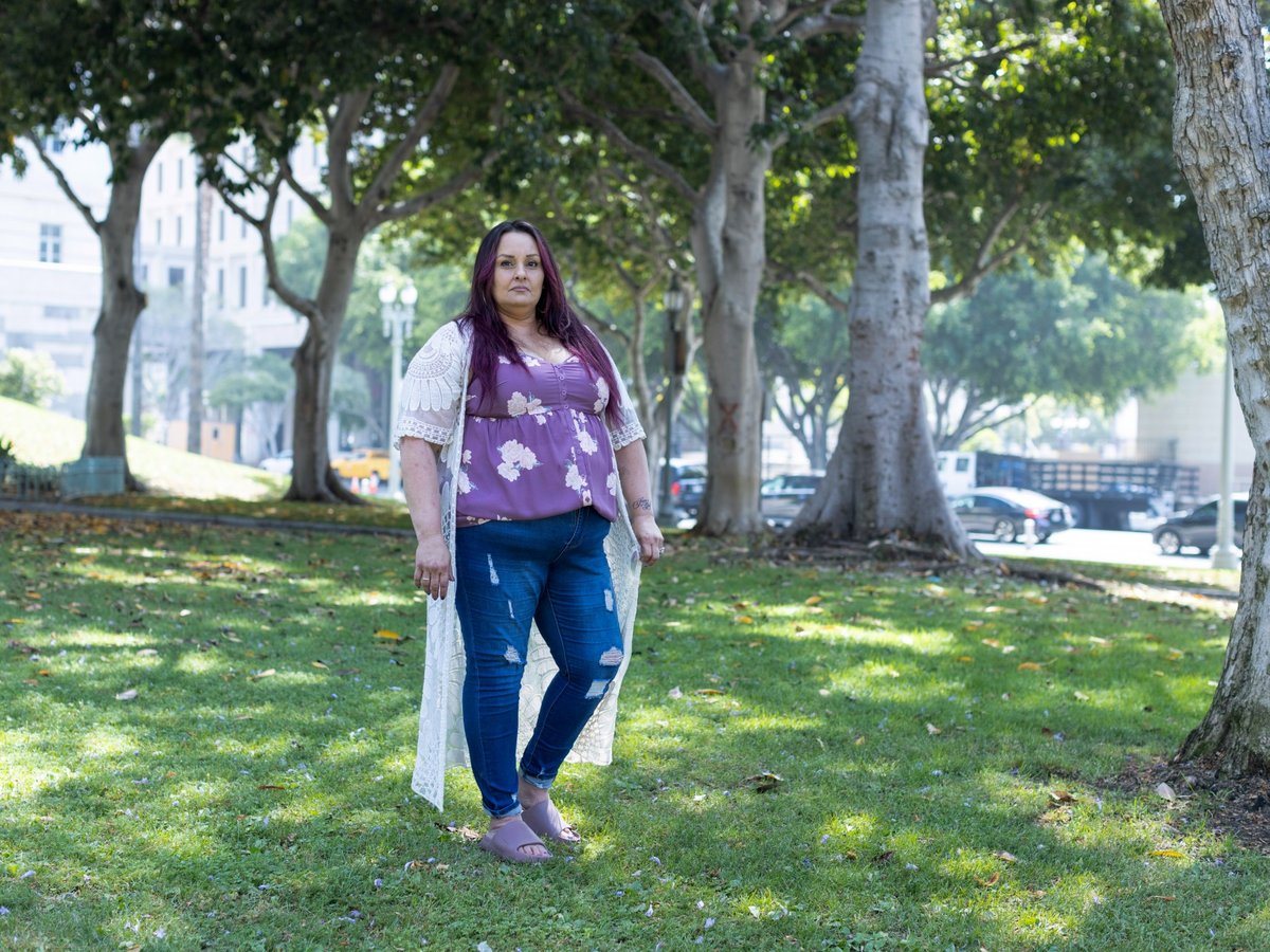Sonja Verdugo lost her 46-year-old husband, Jesse Baumgartner, in June 2023 to complications from an opioid addiction. Now a community organizer for Ground Game LA, Verdugo advocates for policies to address addiction and homelessness.