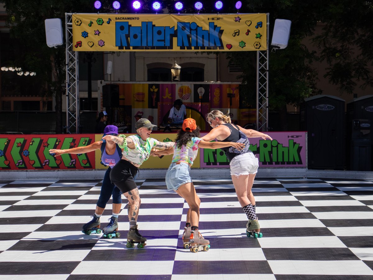 Roller girls enjoy opening day at the new Downtown Sacramento Roller rink on June 28.