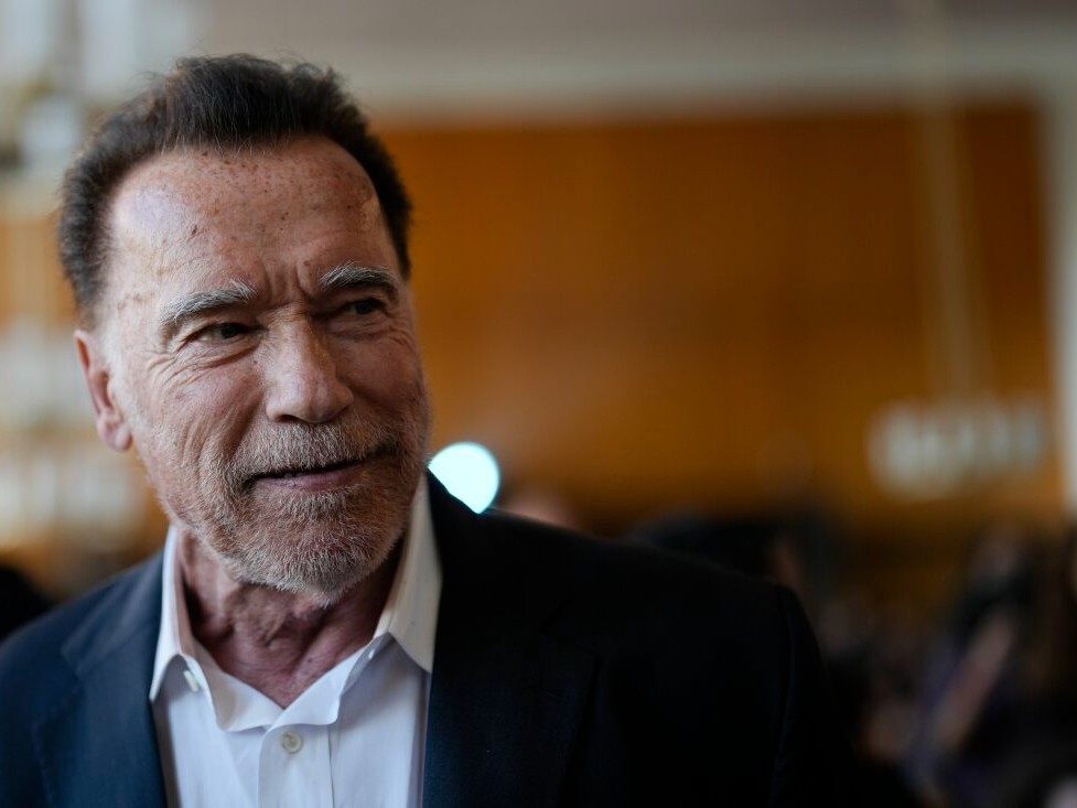 Former California governor and actor Arnold Schwarzenegger arrives for a ceremony to receive a honorary doctorate by the Hertie School, a university of governance, in Berlin, on Sept. 17.