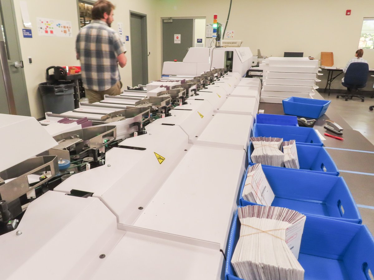 Ballots are processed and sorted Friday, Oct. 18, 2024, at the Placer County Elections Office at 3715 Atherton Rd. in Rocklin.