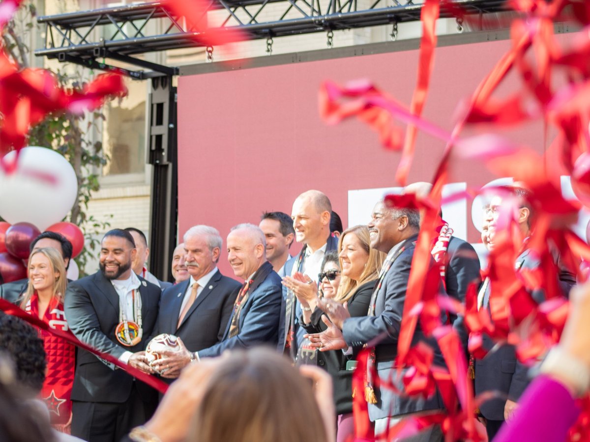 Sacramento city leaders and Sacramento Republic FC officials announce plans to develop a long-awaited soccer stadium at the Downtown Sacramento Railyards on Thursday, Nov. 7, 2024.