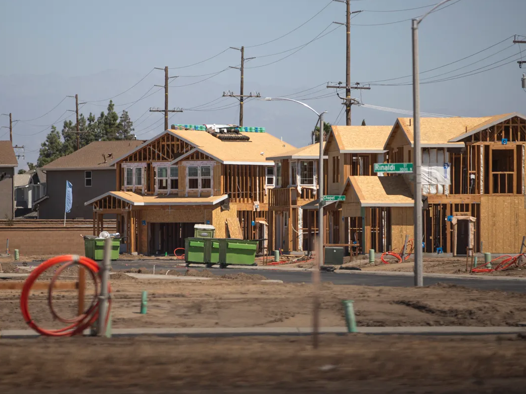 Housing developments under construction in the community of Goshen on Aug. 17, 2024.