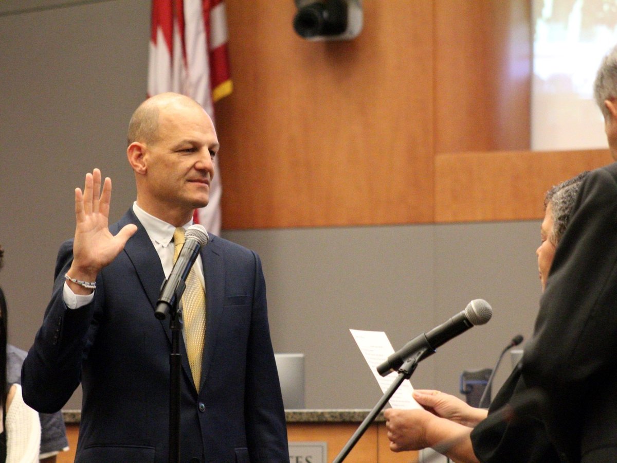 Kevin McCarty is sworn in as Sacramento's 57th mayor on Dec. 10, 2024 at Sacramento City Hall.