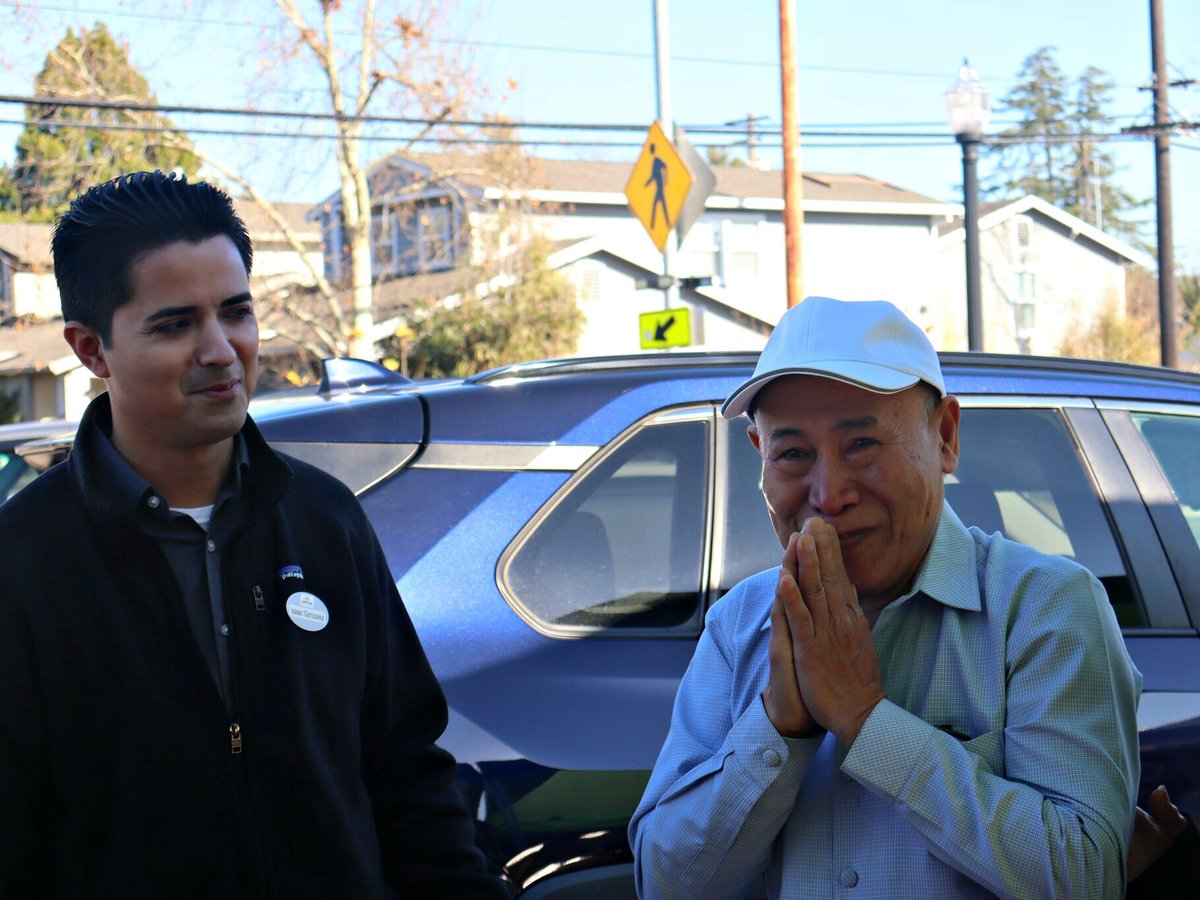 Beng Lee arrives at his Village Express Donuts store in Tahoe Park Sunday, January 5, 2025. This is the first time Lee has visited his store since being hospitalized.