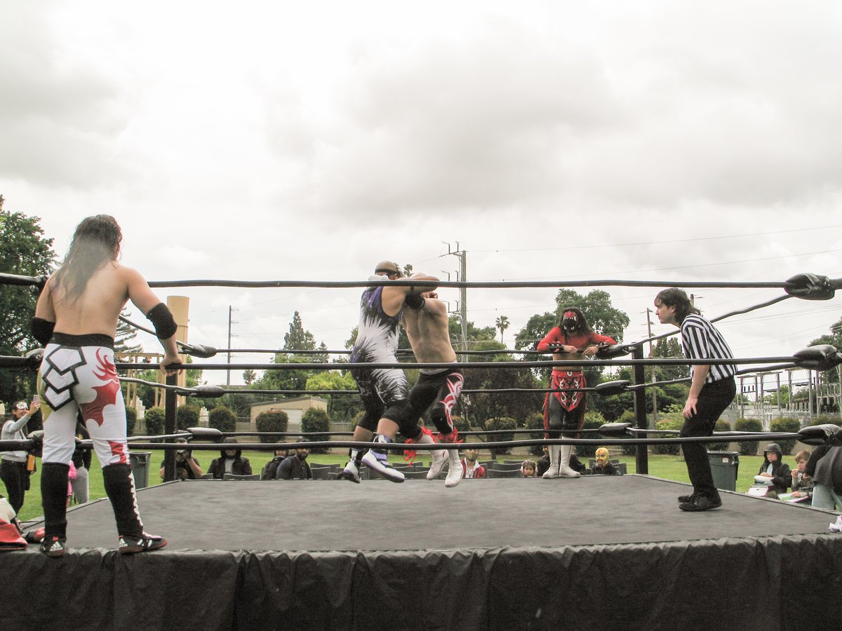 A tag team wrestling match between California Championship Wrestling wrestlers kicks off Saturday, April 26, 2025, at Belle Cooledge Park in Sacramento.