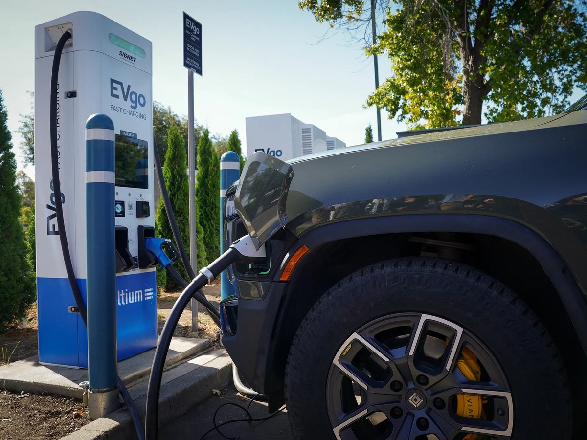 An electric car charges at a station in Union City. Electric cars are a major part of California's decades-long efforts to clean its air and combat climate change.