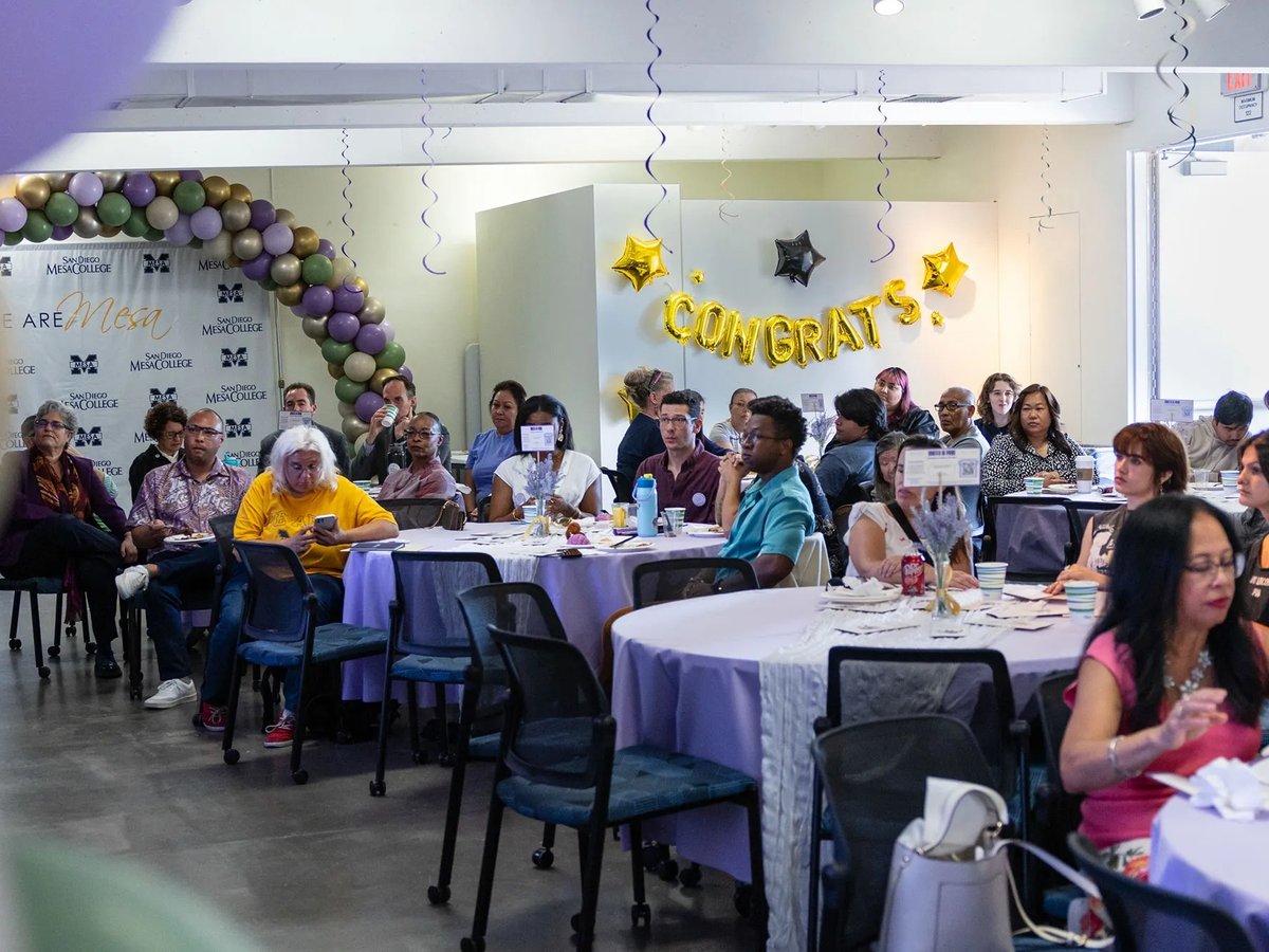 Students, faculty, friends and family attend San Diego Mesa College's Lavender Celebration on May 20, 2025.