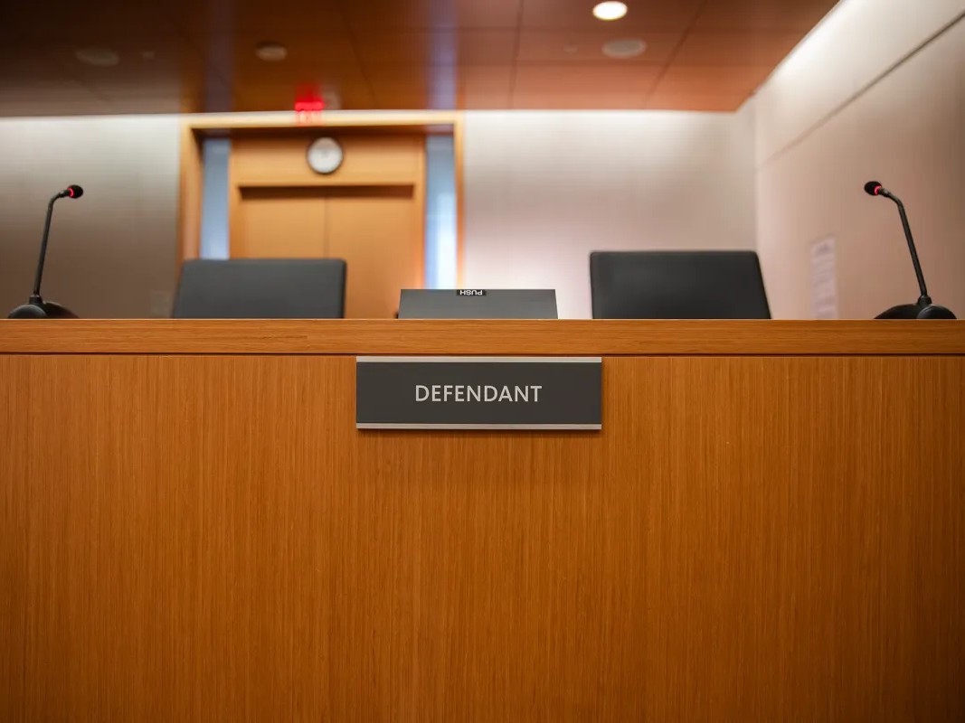A courtroom in San Diego on Oct. 8, 2023.