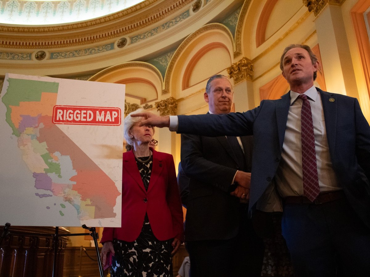 Assembly Republican Leader James Gallagher says Republicans will push back on Democratic-led redistricting proposal in California, August 18, 2025.