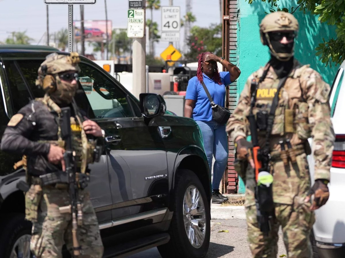 An immigration raid at a car wash in California in August.