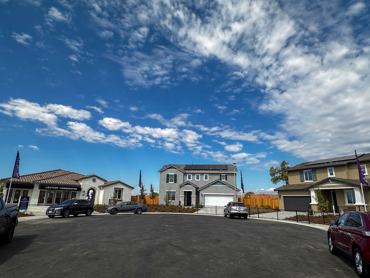 A row of model homes lines a quiet street in Lincoln’s Hidden Hills neighborhood on Sept. 20, 2025. The subdivision sits across from the site of a sealed Titan I missile silo.