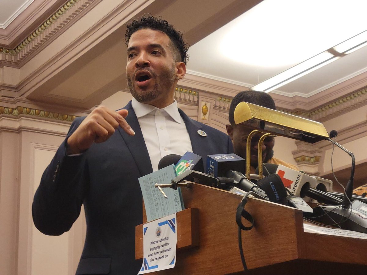 Stockton Vice Mayor Jason Lee speaks during a press conference Tuesday, Dec. 9, 2025, in the City Council Chambers.