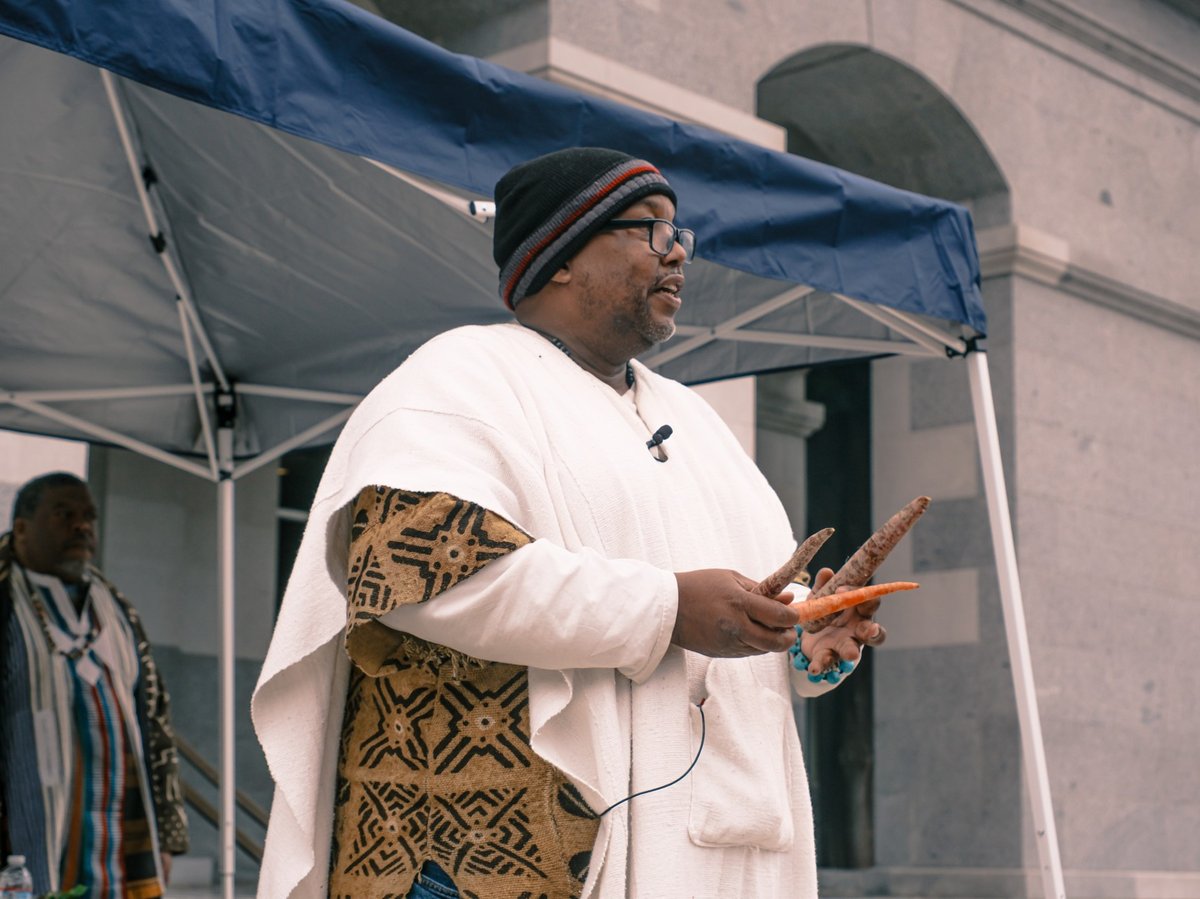 Michael Harris stands outside the California State Capitol for the 27th Kwanzaa Celebration on Monday Dec. 29, 2025.