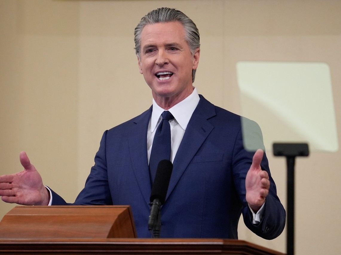 California Gov. Gavin Newsom speaks during his State of the State address Thursday, Jan. 8, 2026, in Sacramento, Calif.