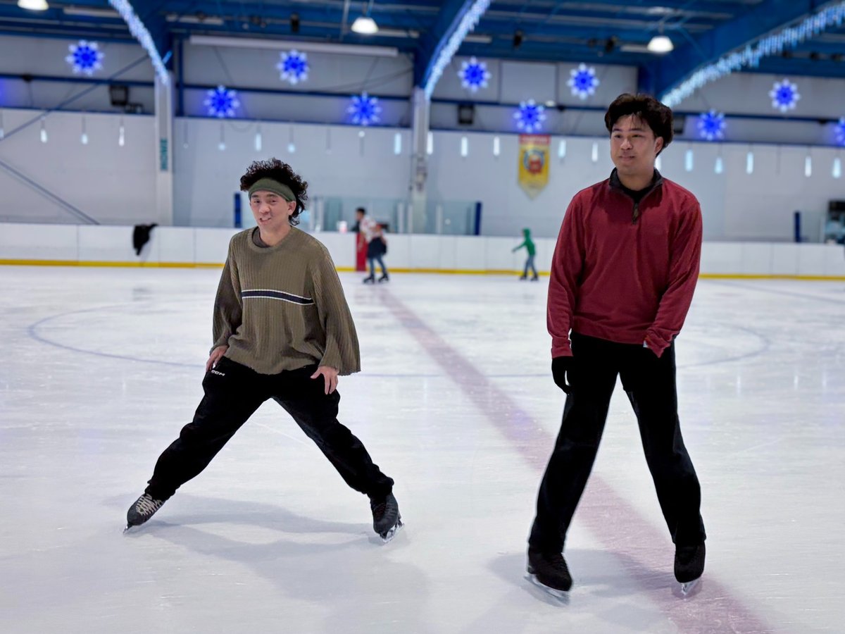 Brandon Nguyen and Christian Galit began skating after watching the 2022 Winter Olympics and have continued training in the years since. Nguyen, left, and Galit skate during a practice session at Skatetown Ice Arena in Roseville on Feb. 13, 2026.