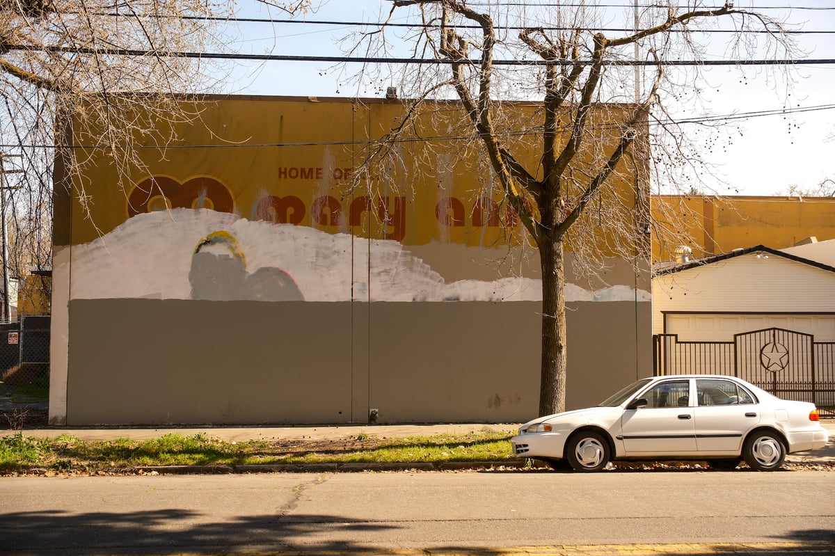 One of the lots slated for redevelopment used to be home to Mary Ann's Bakery. The brick buildings on the block will be demolished to make way for a six story apartment complex, should the project be approved by city council.