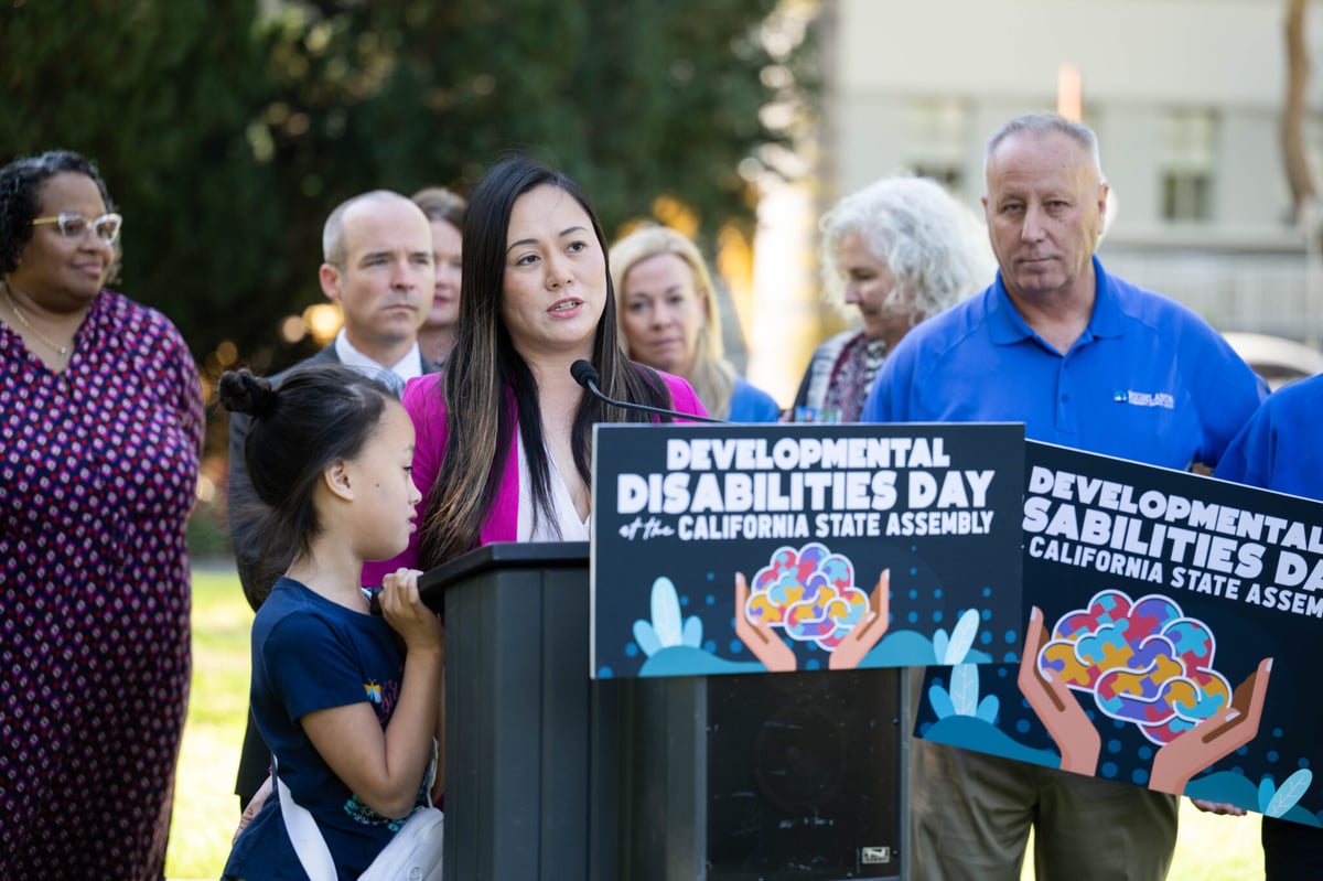 Assemblymember Stephanie Nguyen brings her daughter, Hana, to Developmental Disabilities Day at the state Capitol on March 21, 2024.