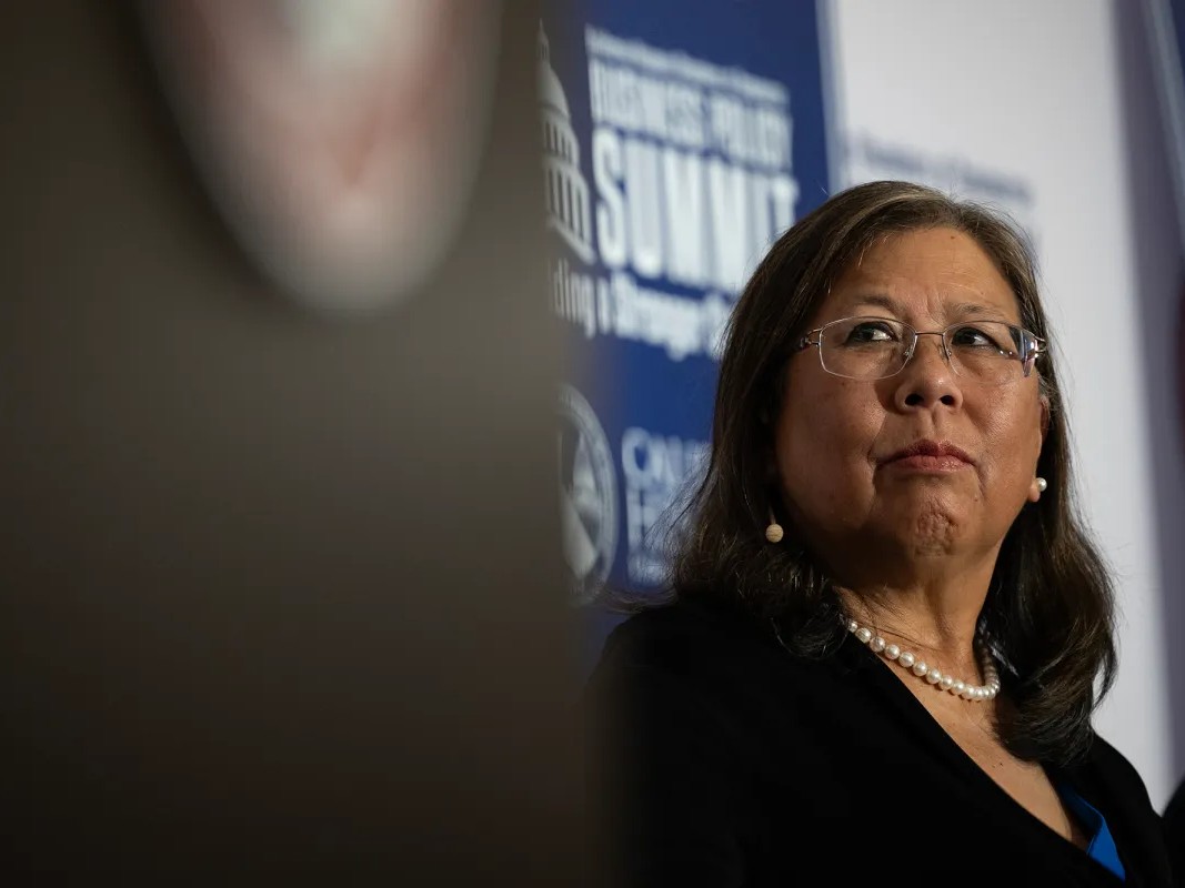 Former California State Controller Betty Yee during a gubernatorial forum hosted by the California Hispanic Chamber of Commerce at the Sheraton Grand Sacramento Hotel in Sacramento on April 14, 2026.
