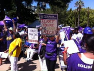 SEIU Local 1000 members rally for pay raises at the State Capitol on June 5th, 2013.