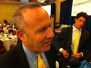 Senate President pro Tem Darrell Steinberg (D-Sacramento) talks with reporters after an event in Sacramento Thursday.