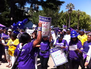 SEIU 1000 members rally at the State Capitol last week calling for pay raises, which they'll receive as soon as July 2014.
