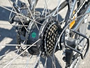The gears of an electric bike.