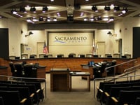 The Sacramento County Board of Supervisors chambers.