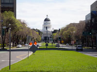 The California Capitol in Sacramento on March 31, 2020.